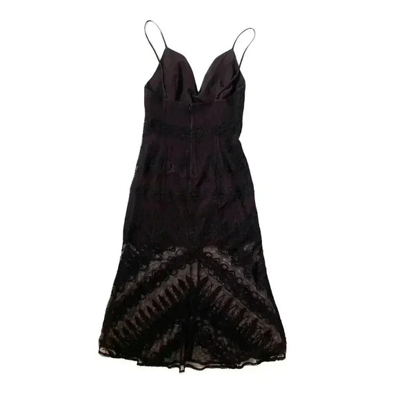 FREE PEOPLE In Love with this City Mesh Lace Overlay Midi Dress - Black - Size 6 - Picture 5 of 9